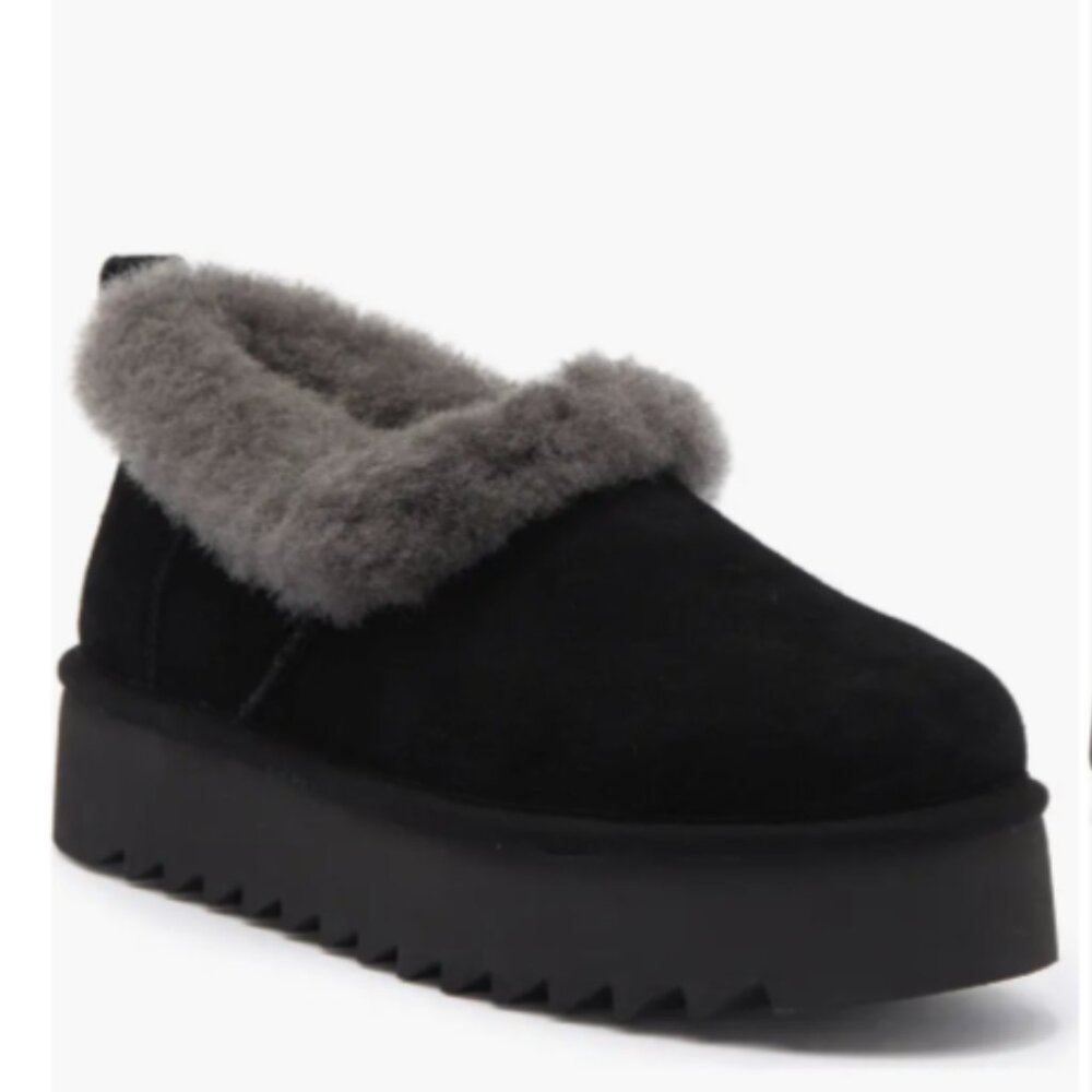 UGG Women Nita Genuine Shearling Slipper Black Size 12. New in Box